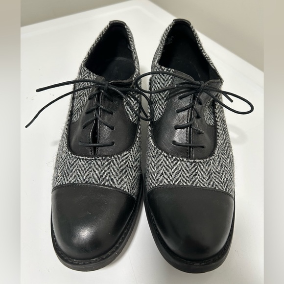 Timberland Harris Tweed Oxford Shoes Black Gray Size 10 - Picture 3 of 15